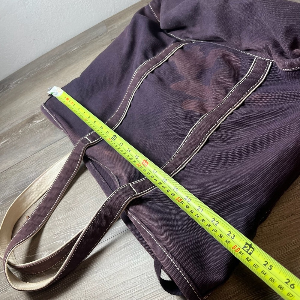 Lands End Canvas Tote Bag Unisex Large Purple Rosera Embroidered Boat and Tote - Picture 7 of 13
